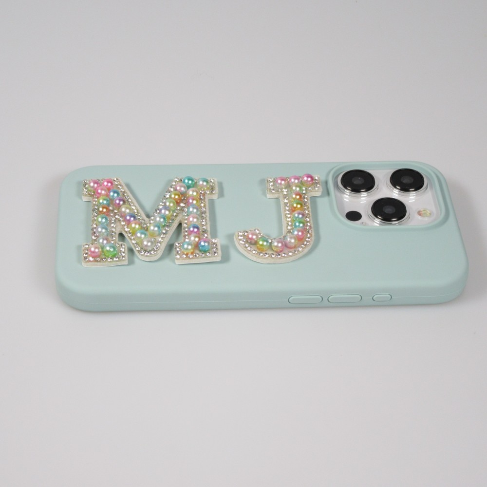 Autocollant sticker pour téléphone/tablette/ordinateur brodé en 3D pearls multi color - Lettre Y