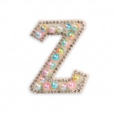 Autocollant sticker pour téléphone/tablette/ordinateur brodé en 3D pearls multi color - Lettre Z