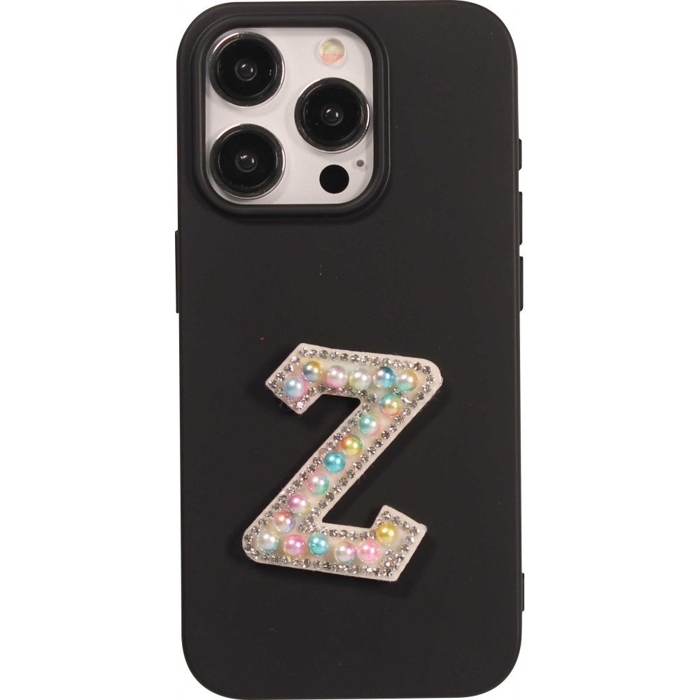 Autocollant sticker pour téléphone/tablette/ordinateur brodé en 3D pearls multi color - Lettre Z