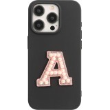 Autocollant sticker pour téléphone/tablette/ordinateur brodé en 3D pearls rose - Lettre A