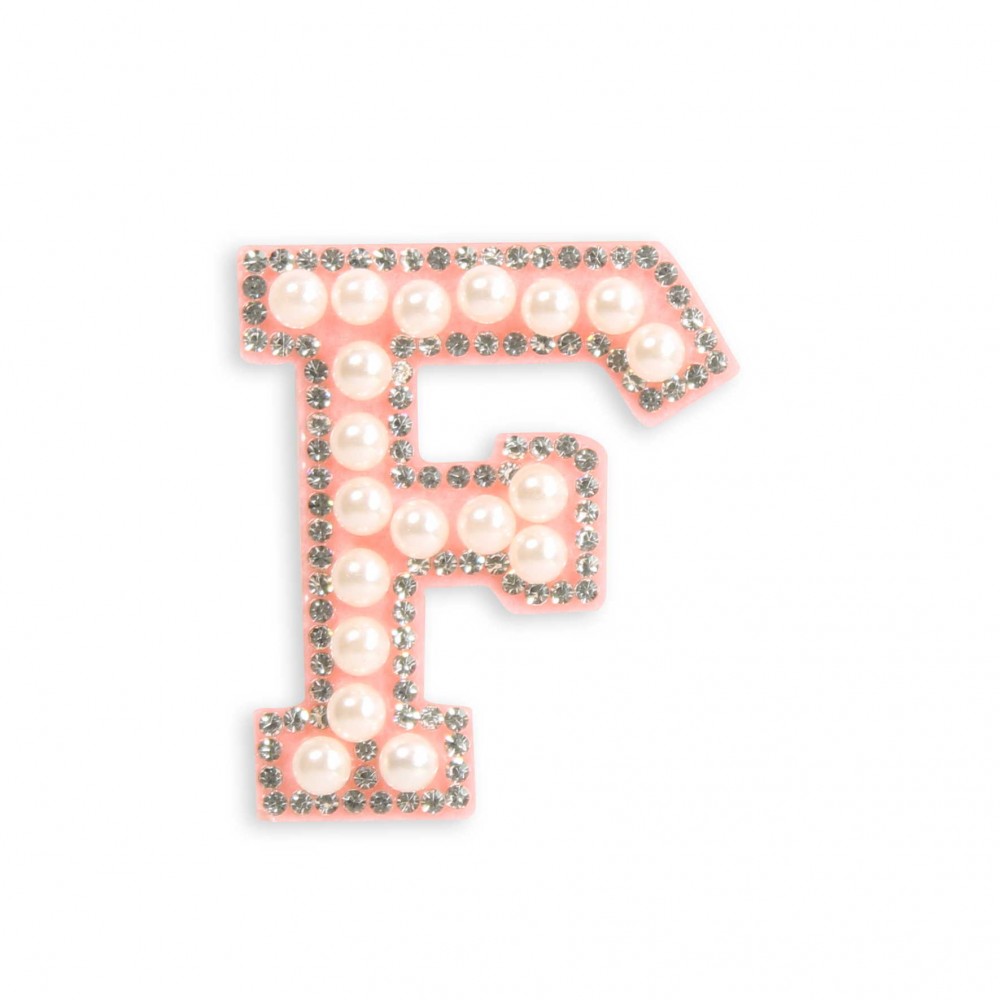 Sticker Aufkleber für Handy/Tablet/Computer 3D Pearls Rosa - Buchstabe F