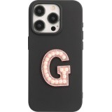 Autocollant sticker pour téléphone/tablette/ordinateur brodé en 3D pearls rose - Lettre G