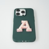 Autocollant sticker pour téléphone/tablette/ordinateur brodé en 3D pearls rose - Lettre L