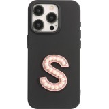 Autocollant sticker pour téléphone/tablette/ordinateur brodé en 3D pearls rose - Lettre S