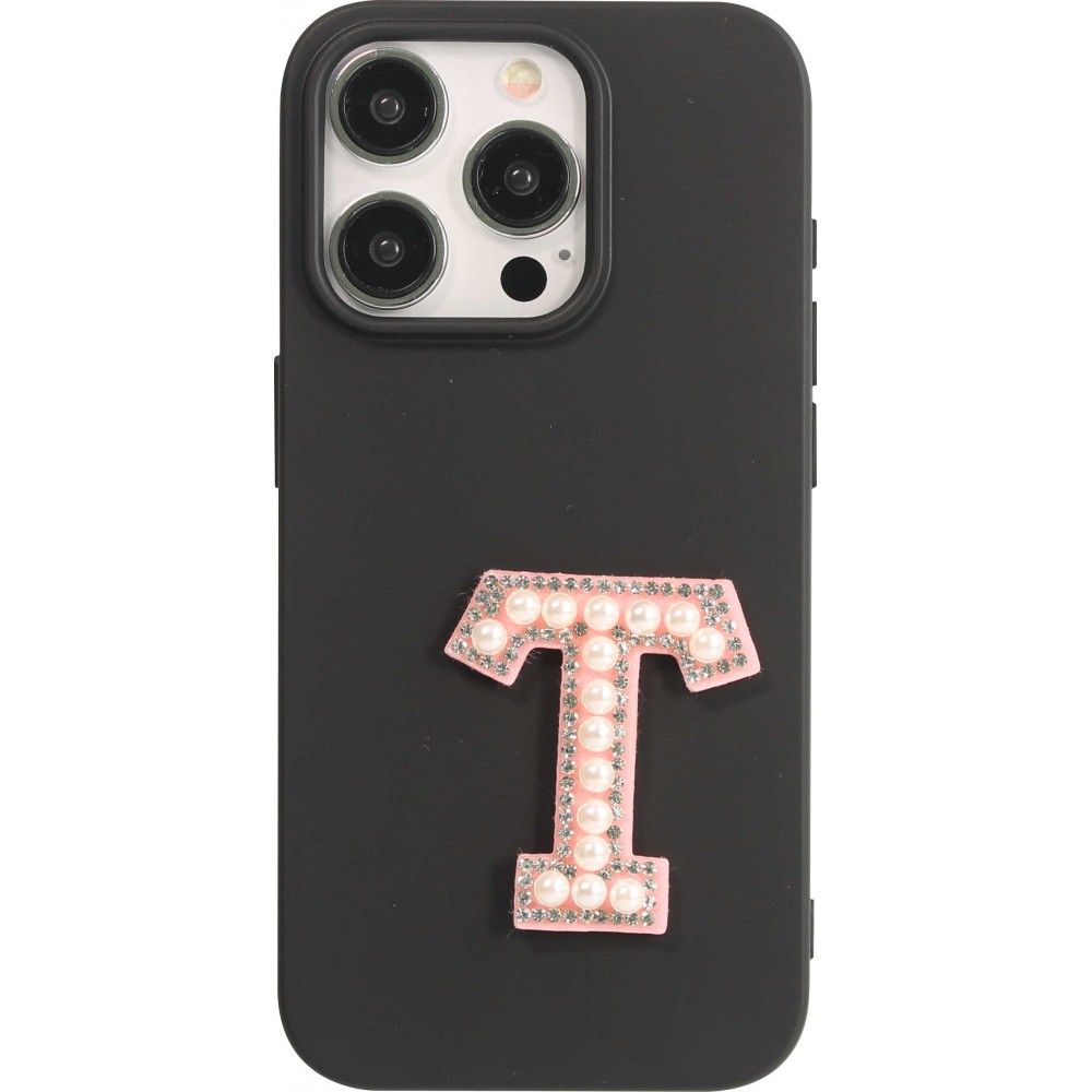 Sticker Aufkleber für Handy/Tablet/Computer 3D Pearls Rosa - Buchstabe T