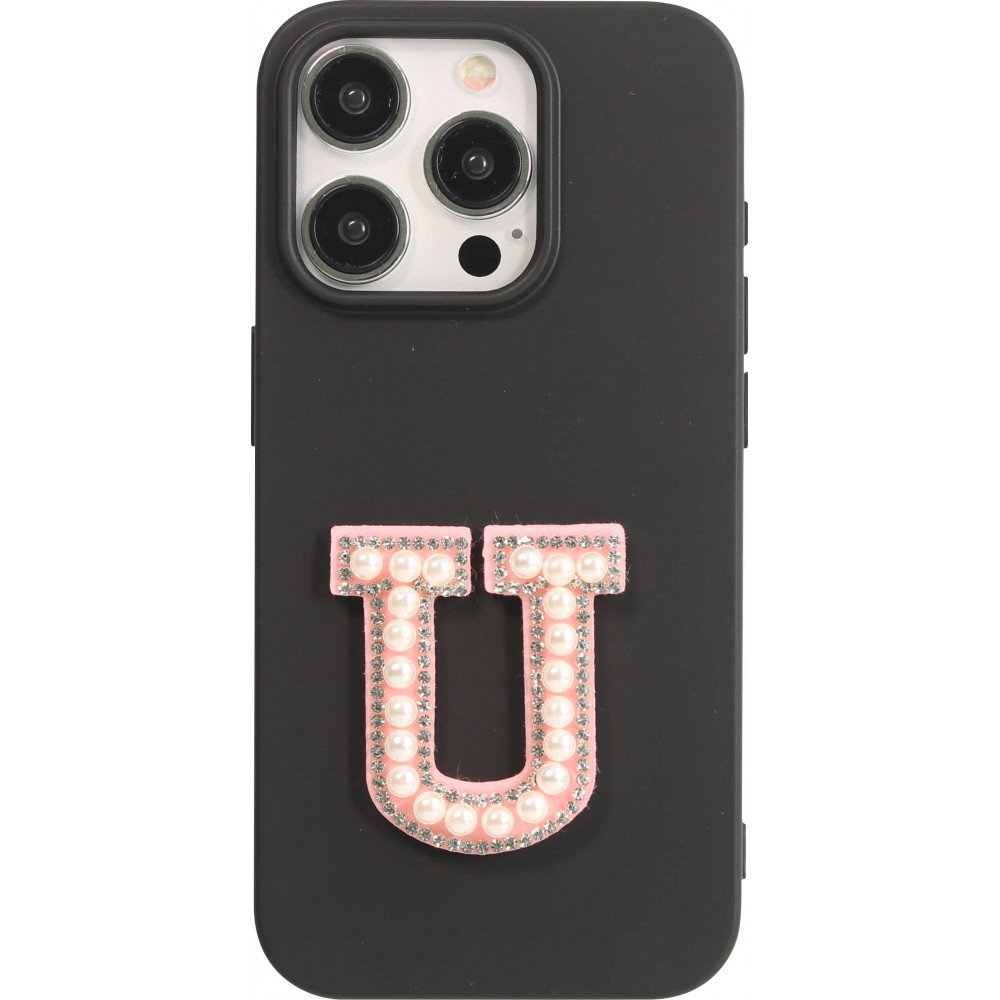 Sticker Aufkleber für Handy/Tablet/Computer 3D Pearls Rosa - Buchstabe U