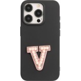 Sticker Aufkleber für Handy/Tablet/Computer 3D Pearls Rosa - Buchstabe V