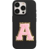 Autocollant sticker pour téléphone/tablette/ordinateur brodé en 3D rose clair - Lettre A