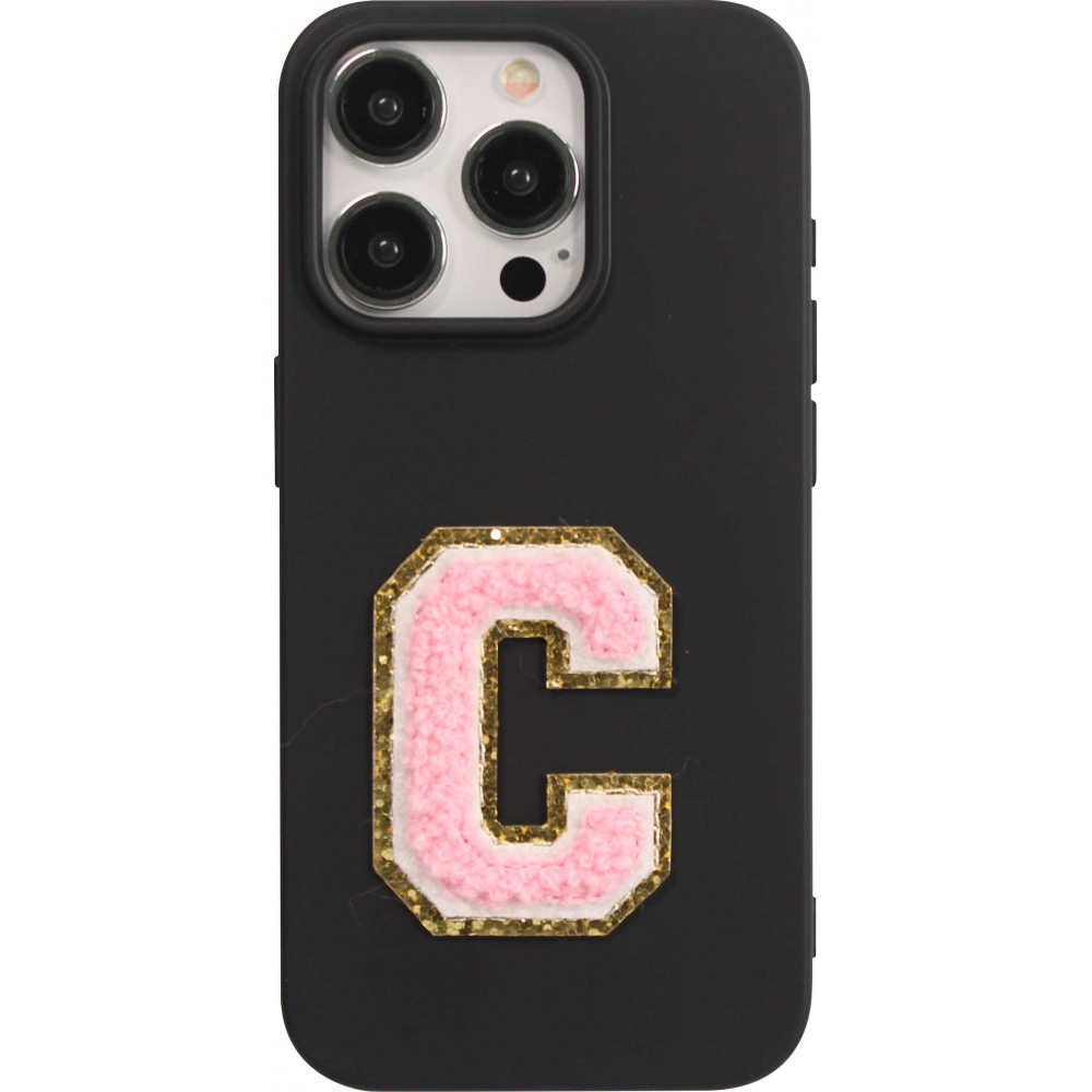 Sticker Aufkleber für Handy/Tablet/Computer 3D gestickt Hellrosa - Buchstabe C