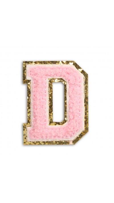 Sticker Aufkleber für Handy/Tablet/Computer 3D gestickt Hellrosa - Buchstabe D