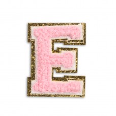 Sticker Aufkleber für Handy/Tablet/Computer 3D gestickt Hellrosa - Buchstabe E