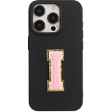 Autocollant sticker pour téléphone/tablette/ordinateur brodé en 3D rose clair - Lettre I
