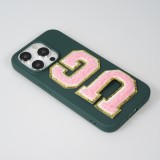 Autocollant sticker pour téléphone/tablette/ordinateur brodé en 3D rose clair - Lettre I