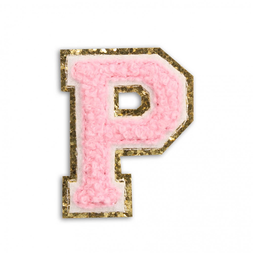 Sticker Aufkleber für Handy/Tablet/Computer 3D gestickt Hellrosa - Buchstabe P