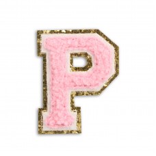 Sticker Aufkleber für Handy/Tablet/Computer 3D gestickt Hellrosa - Buchstabe P
