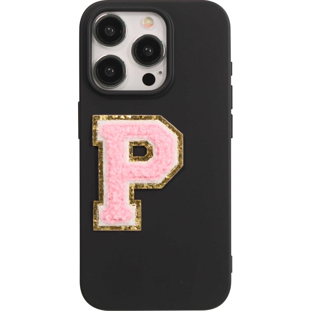 Sticker Aufkleber für Handy/Tablet/Computer 3D gestickt Hellrosa - Buchstabe P