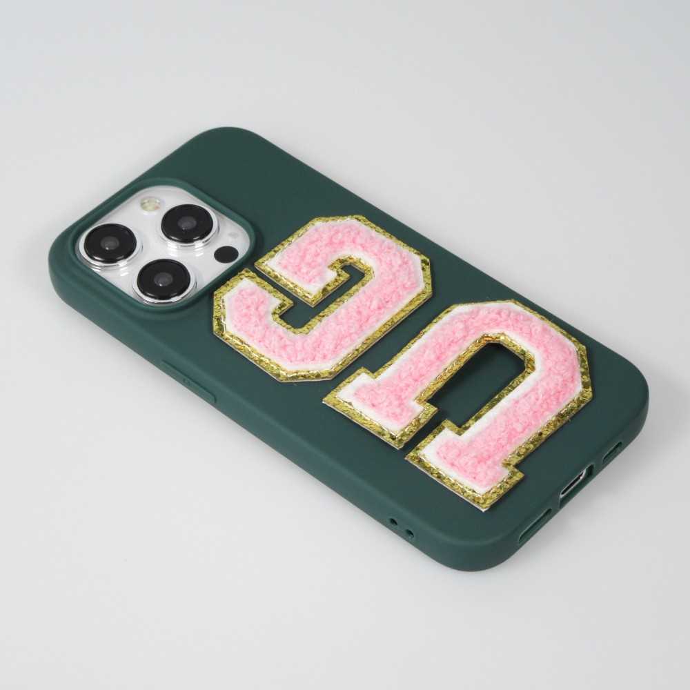 Autocollant sticker pour téléphone/tablette/ordinateur brodé en 3D rose clair - Lettre Y