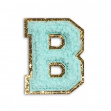 Sticker Aufkleber für Handy/Tablet/Computer 3D gestickt Türkis - Buchstabe B
