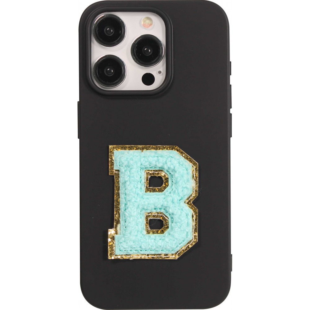 Sticker Aufkleber für Handy/Tablet/Computer 3D gestickt Türkis - Buchstabe B