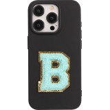 Sticker Aufkleber für Handy/Tablet/Computer 3D gestickt Türkis - Buchstabe B