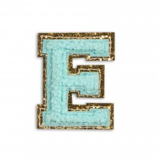 Autocollant sticker pour téléphone/tablette/ordinateur brodé en 3D turquoise - Lettre E