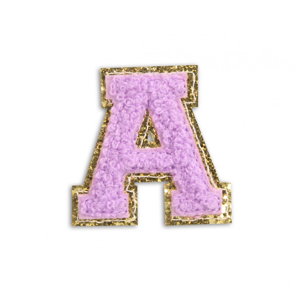 Autocollant sticker pour téléphone/tablette/ordinateur brodé en 3D violet - Lettre A