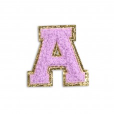 Autocollant sticker pour téléphone/tablette/ordinateur brodé en 3D violet - Lettre A
