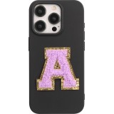 Autocollant sticker pour téléphone/tablette/ordinateur brodé en 3D violet - Lettre A