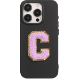 Autocollant sticker pour téléphone/tablette/ordinateur brodé en 3D violet - Lettre C