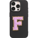 Autocollant sticker pour téléphone/tablette/ordinateur brodé en 3D violet - Lettre F