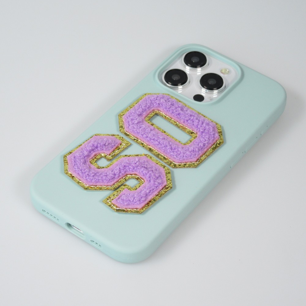 Autocollant sticker pour téléphone/tablette/ordinateur brodé en 3D violet - Lettre F