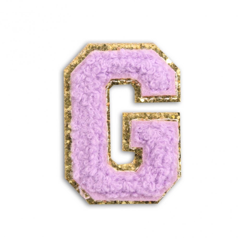 Autocollant sticker pour téléphone/tablette/ordinateur brodé en 3D violet - Lettre G