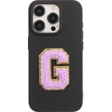 Autocollant sticker pour téléphone/tablette/ordinateur brodé en 3D violet - Lettre G