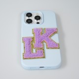 Autocollant sticker pour téléphone/tablette/ordinateur brodé en 3D violet - Lettre G