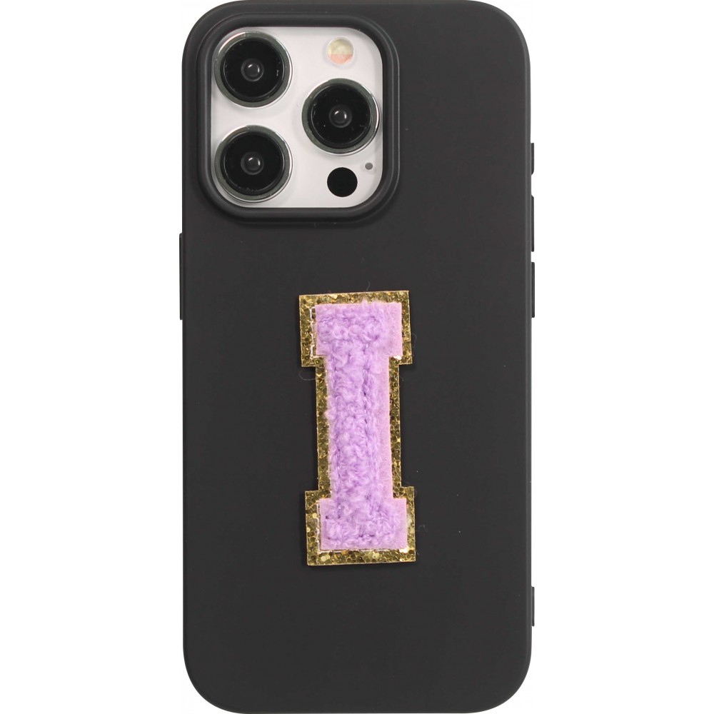 Autocollant sticker pour téléphone/tablette/ordinateur brodé en 3D violet - Lettre I