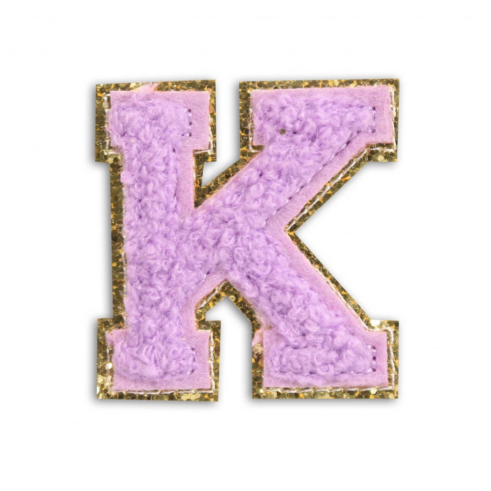 Autocollant sticker pour téléphone/tablette/ordinateur brodé en 3D violet - Lettre K