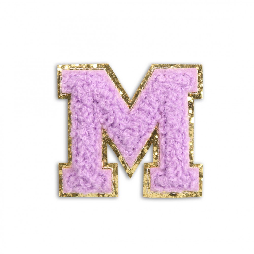 Autocollant sticker pour téléphone/tablette/ordinateur brodé en 3D violet - Lettre M
