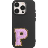 Autocollant sticker pour téléphone/tablette/ordinateur brodé en 3D violet - Lettre P