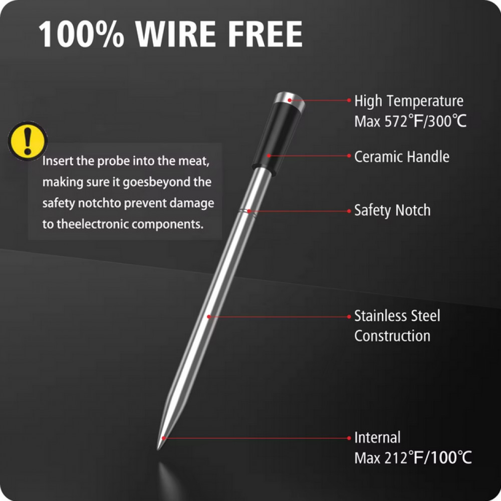 BFOUR Smart Bluetooth doppel Fleisch Thermometer BF-40 Eco-Friendly Li-Ithium Akku LCD Display + APP