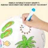 DIY Malballon f&uuml;r den Strand zum Selbercolorieren mit 4 Farbstiften - Weiss