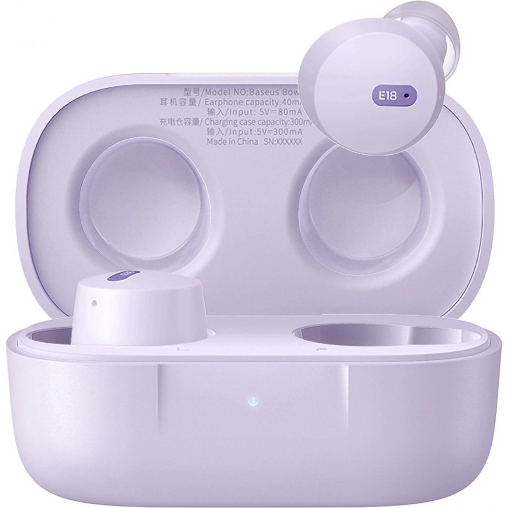Baseus Bowie E18 Bluetooth 5.3 TWS In-Ear Kopfh&ouml;rer IPX4 mit Ladeetui - Violett