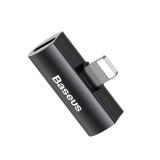Baseus adaptateur audio converter L46 double Lightning 2x (iPhone)  - Noir