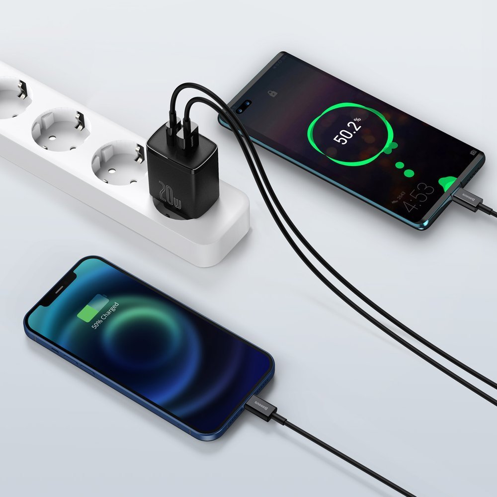 Baseus chargeur secteur 20W USB et USB-C (Quick Charge) - Noir