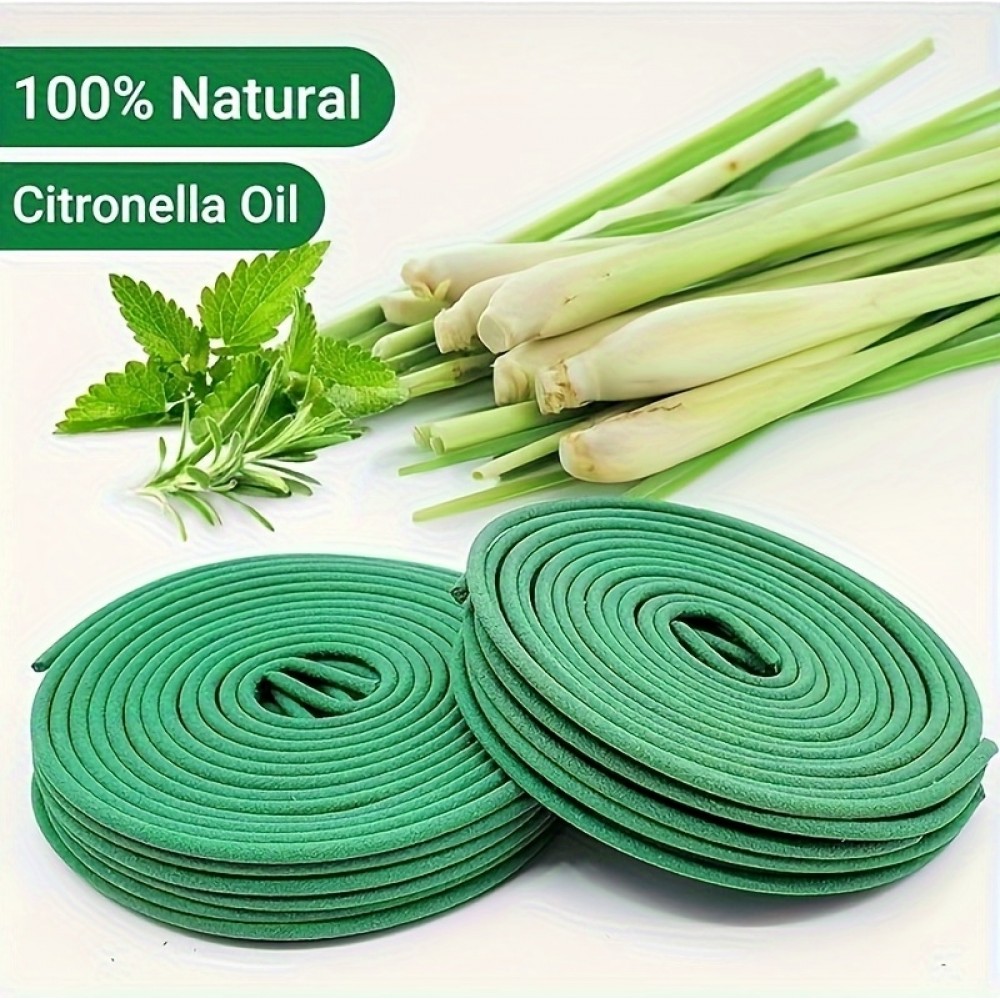 Bâtons spirales citronnelle (pack de 48 pièces) encens sent-bon anti-insecte et moustique pour extérieur - Vert