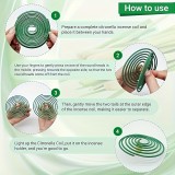 Bâtons spirales citronnelle (pack de 48 pièces) encens sent-bon anti-insecte et moustique pour extérieur - Vert
