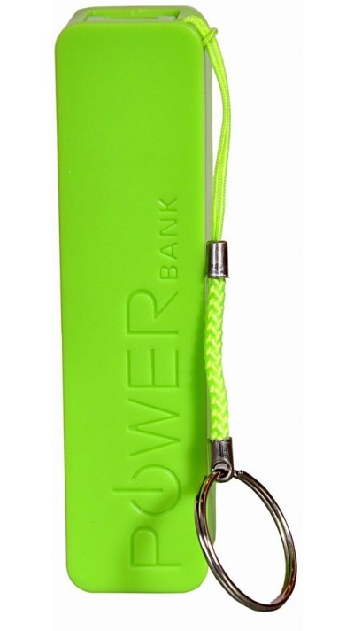 Batterie portable et compacte - Capacité de 2'600 mAh Sortie USB-A porte-clé - Vert