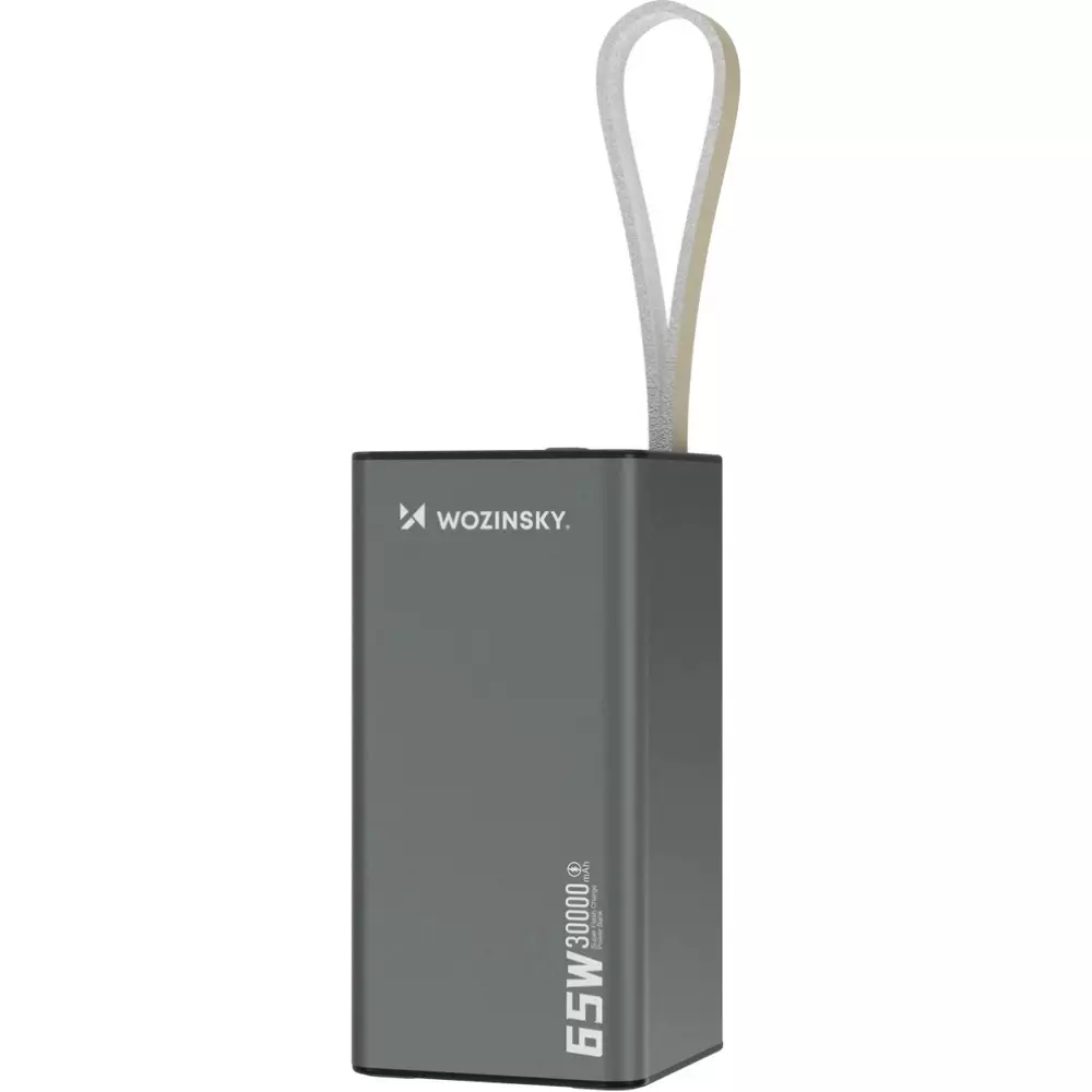 Wozinsky K65+ Power Bank 30000mAh 65W - Externe Batterie mit 2x USB-C und 1x USB-A Schnellladung - Schwarz