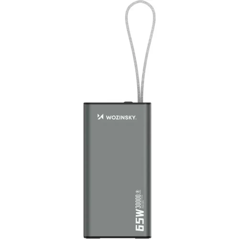 Wozinsky K65+ Power Bank 30000mAh 65W - Externe Batterie mit 2x USB-C und 1x USB-A Schnellladung - Schwarz