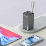 Wozinsky K65+ Power Bank 30000mAh 65W - Externe Batterie mit 2x USB-C und 1x USB-A Schnellladung - Schwarz