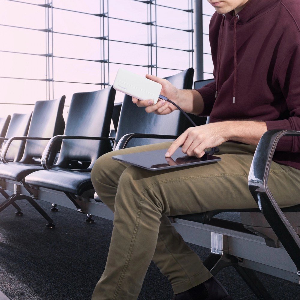 Wozinsky 10000mAh Power Bank Externe Li-Po USB-A / USB-C / Micro USB - Weiss